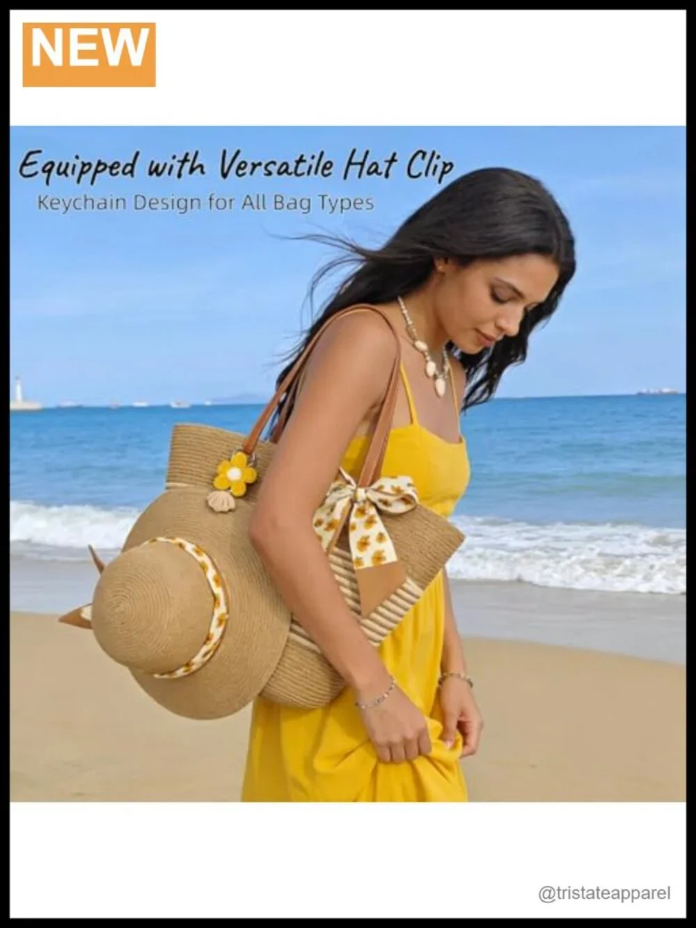 Straw Wide Brim Sun Hat with Chin Strap, Foldable Beach Travel Hat